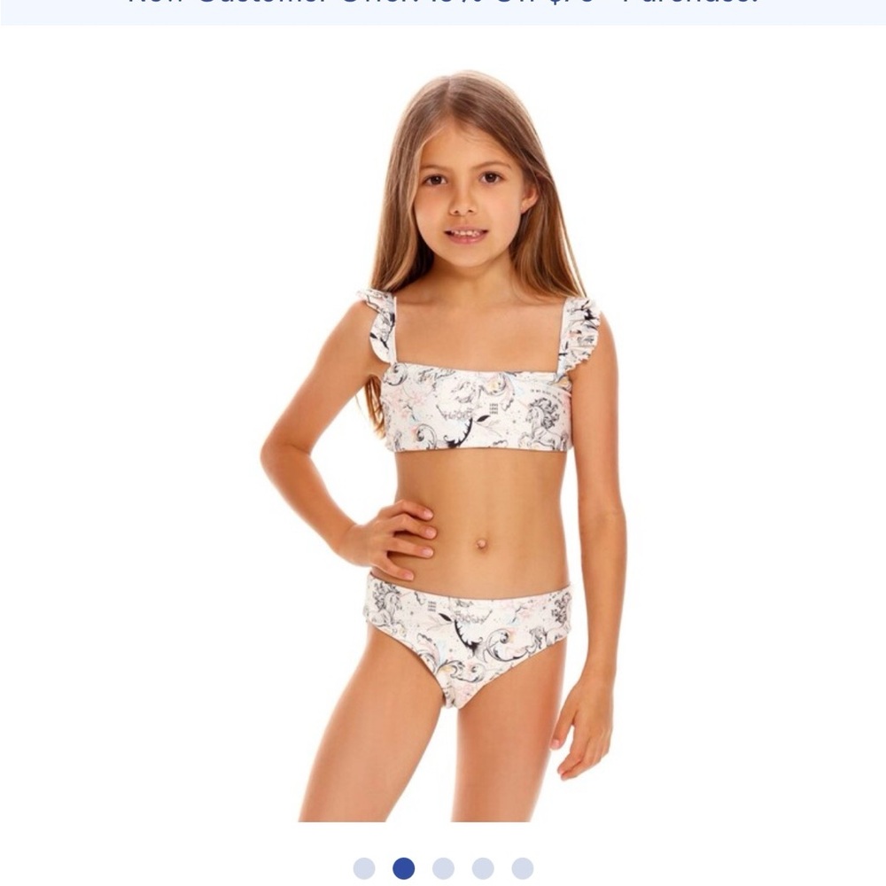 Agua Bendita Girls Unicorn Swirl Print Bikini